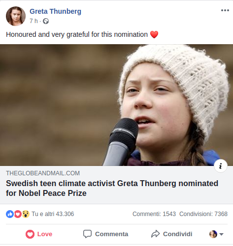Greta Thunberg_Nobel per la pace